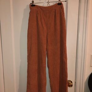 Corduroy Wide Leg Orange Pants